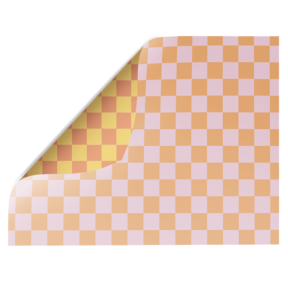 Candy Orange Check | Double-sided Photography Backdrop