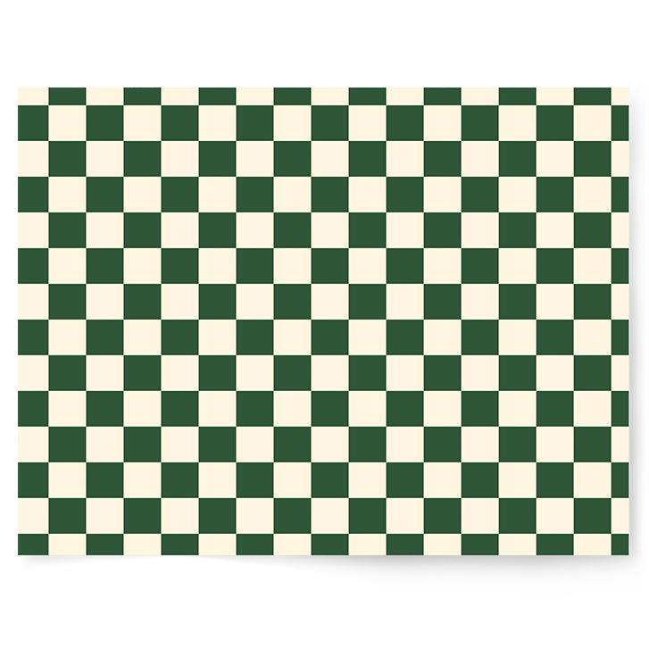 Green + Cream Check | Single-sided Backdrop